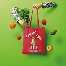 Load image into Gallery viewer, (White Lettering) Friends Fur Life Shopper Tote Bag