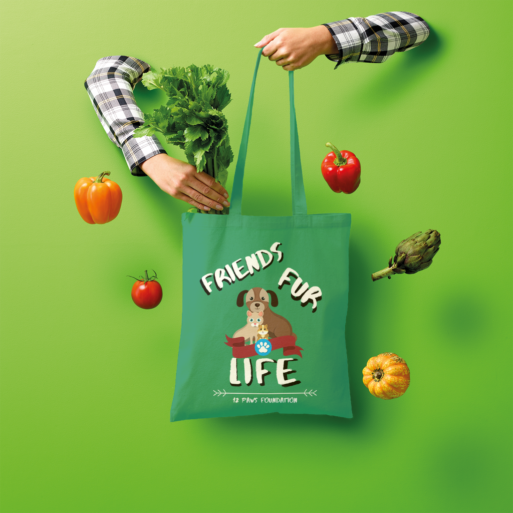 (White Lettering) Friends Fur Life Shopper Tote Bag