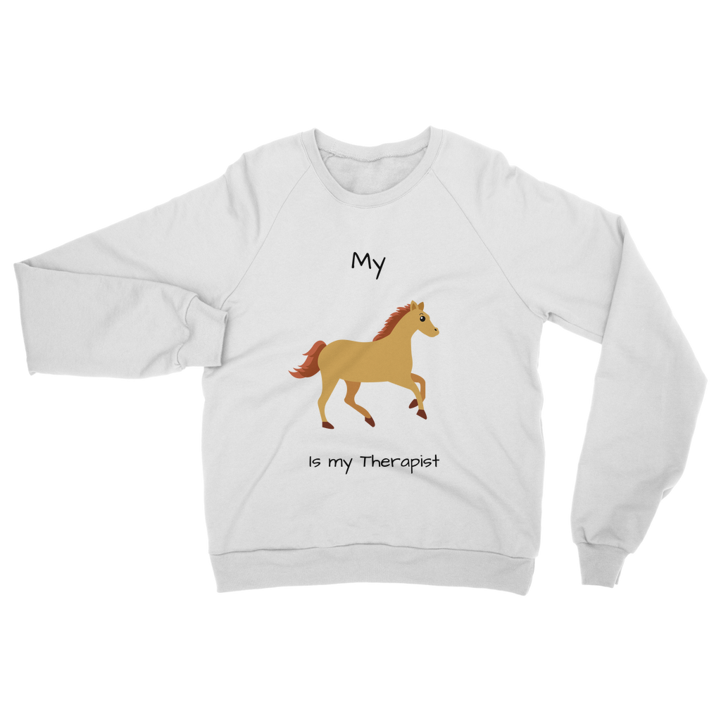 My Horse is My Therapist (Black) Classic Adult Sweatshirt