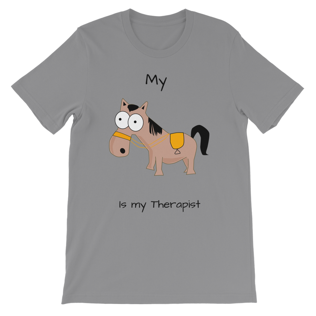 My Crazy Horse is My Therapist (Black) Classic Kids T-Shirt