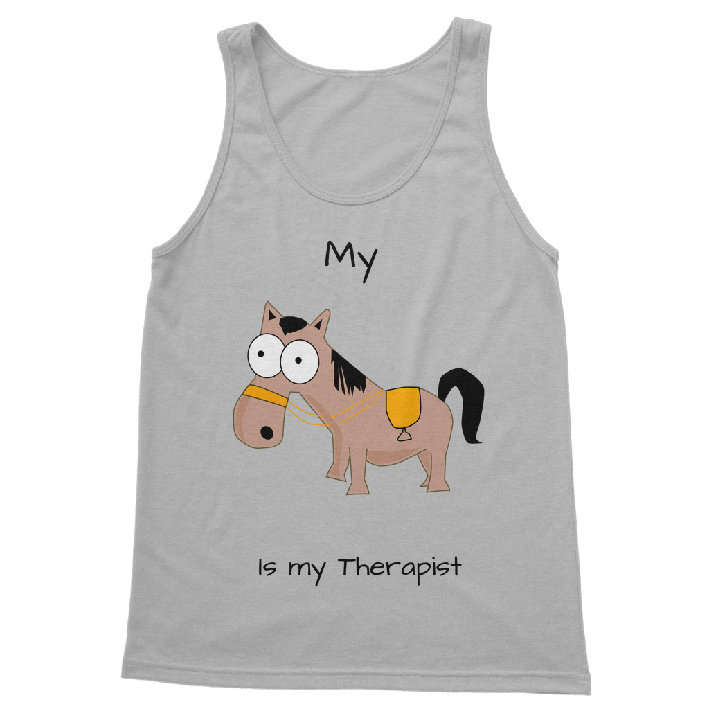 My Crazy Horse is My Therapist (Black) Classic Women's Tank Top