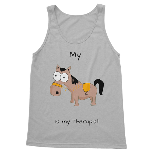 My Crazy Horse is My Therapist (Black) Classic Women's Tank Top
