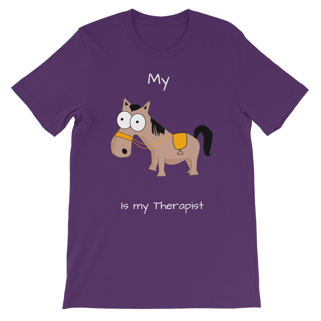 My Crazy Horse is my Therapist (White) Classic Kids T-Shirt