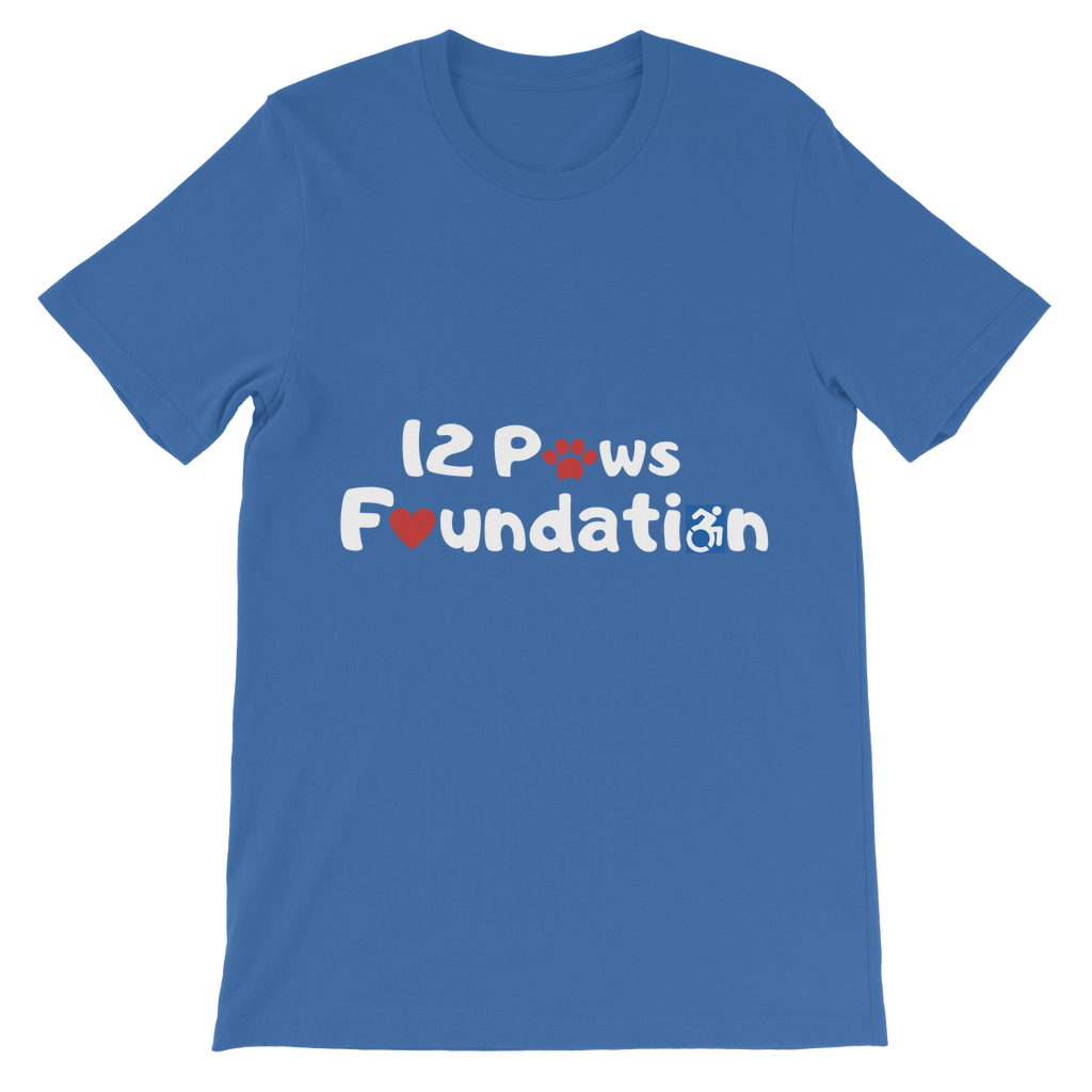 (White Lettering) 12 Paws Foundation Classic Kids T-Shirt