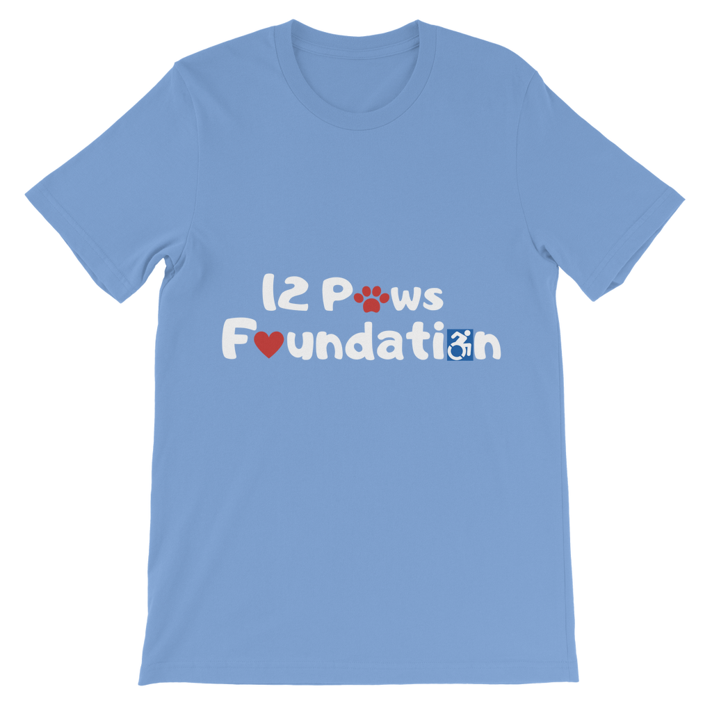 (White Lettering) 12 Paws Foundation Classic Kids T-Shirt