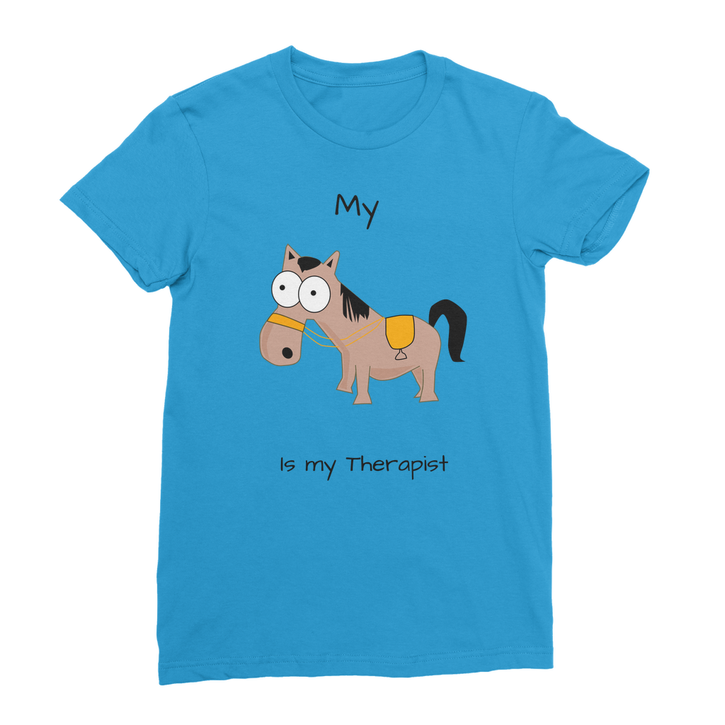 My Crazy Horse is My Therapist (Black) Classic Women's T-Shirt