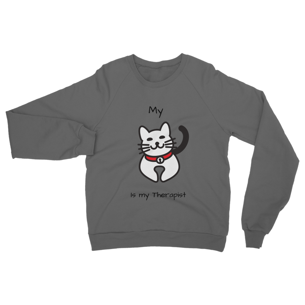 (Black) My Cat is My Therapist Classic Adult Sweatshirt