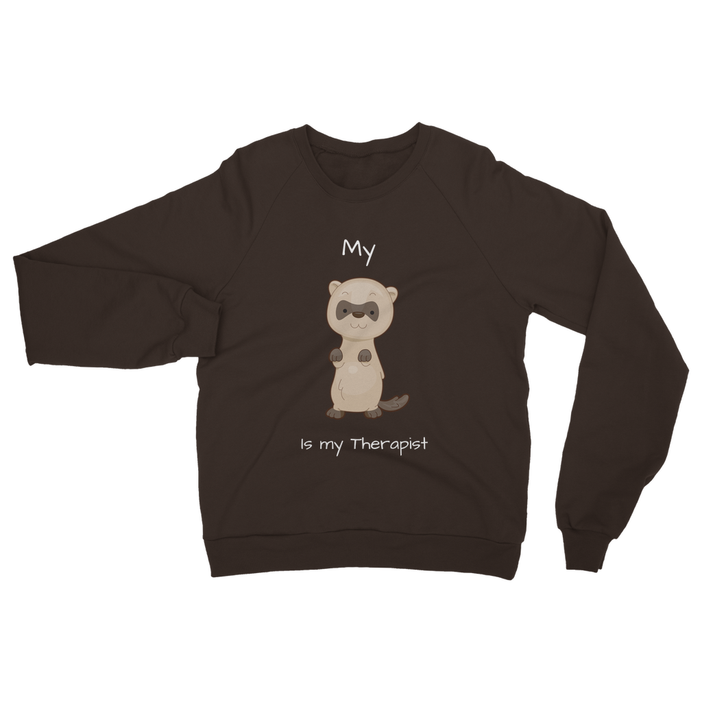 My Ferret is My Therapist (White) Classic Adult Sweatshirt