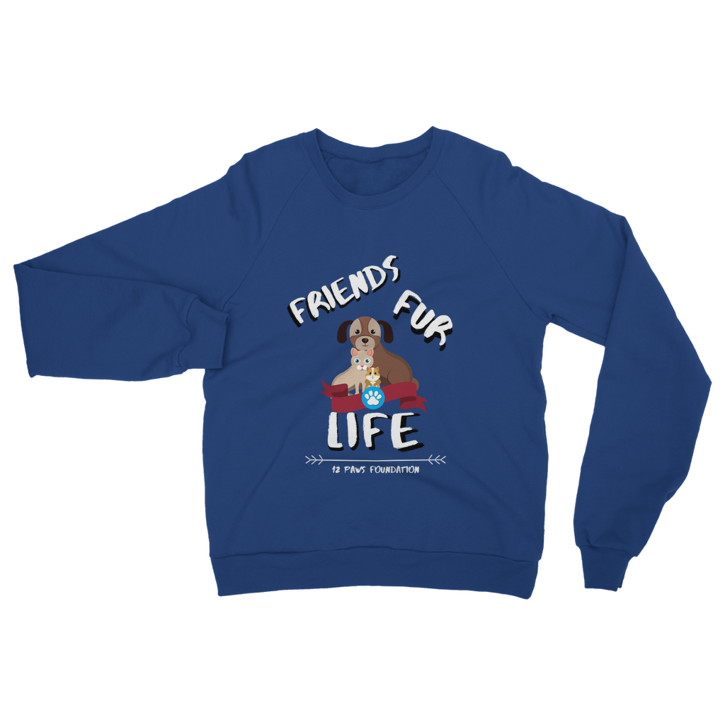 (White Lettering) Friends Fur Life Classic Adult Sweatshirt