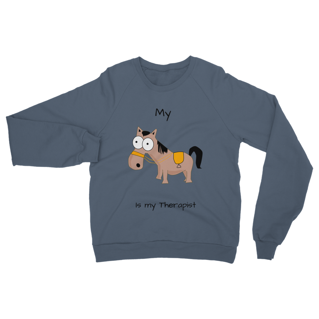 My Crazy Horse is My Therapist (Black) Classic Adult Sweatshirt