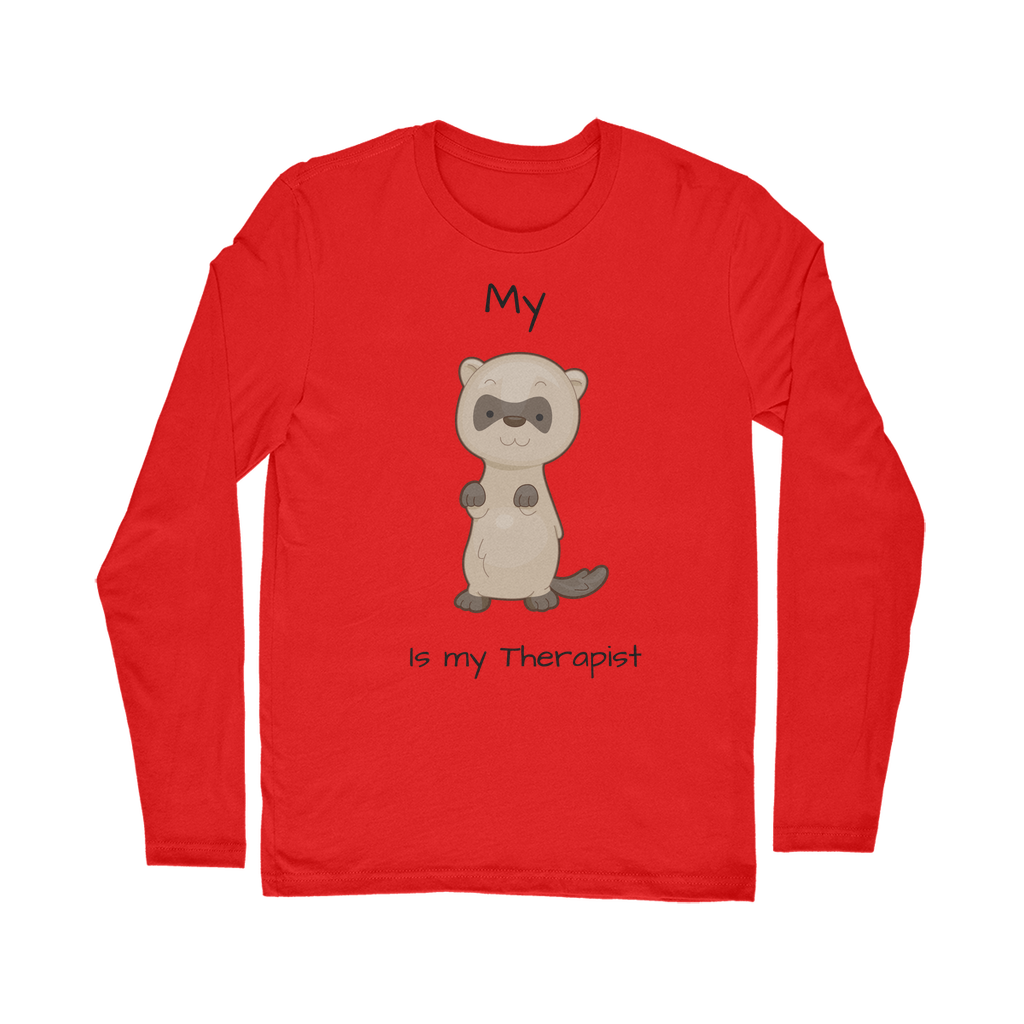 My Ferret is My Therapist (Black) Classic Long Sleeve T-Shirt