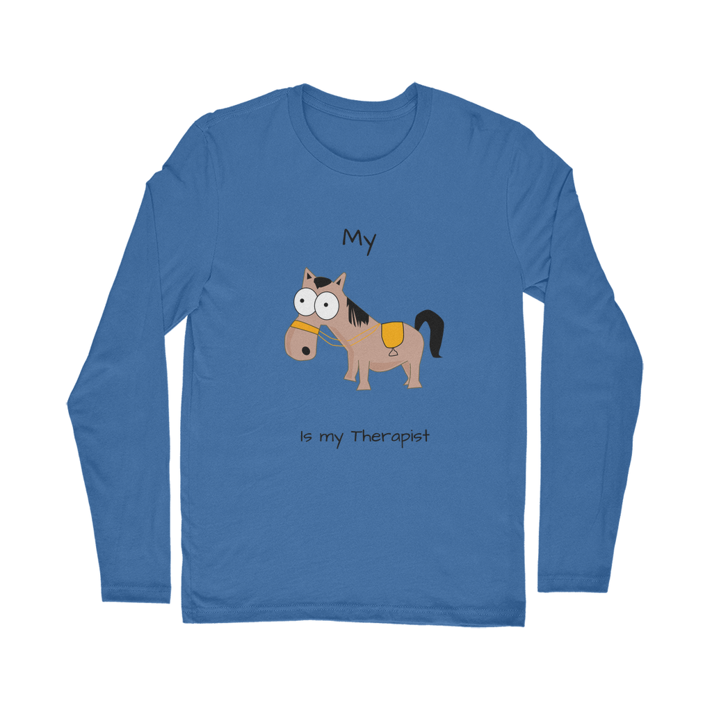 My Crazy Horse is My Therapist (Black) Classic Long Sleeve T-Shirt