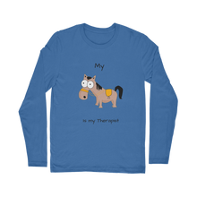 Load image into Gallery viewer, My Crazy Horse is My Therapist (Black) Classic Long Sleeve T-Shirt