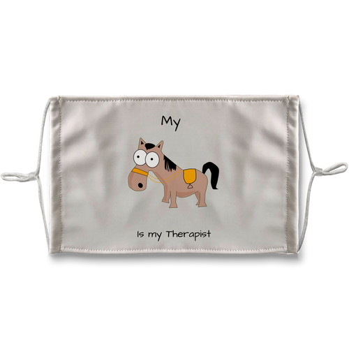 My Crazy Horse is My Therapist (Black) Sublimation Face Mask