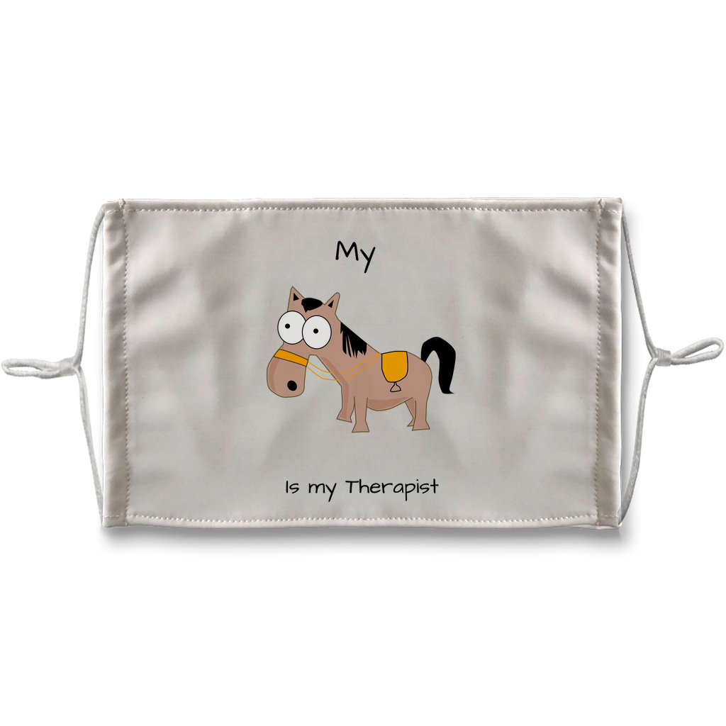 My Crazy Horse is My Therapist (Black) Sublimation Face Mask