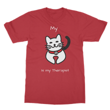 Load image into Gallery viewer, My Cat is My Therapist (White) Classic Adult T-Shirt