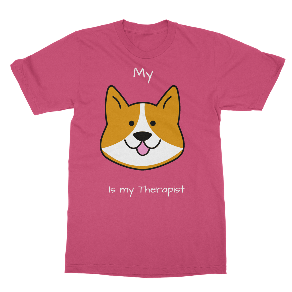 My Dog is My Therapist (White) Classic Adult T-Shirt
