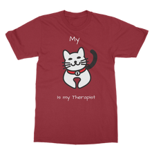 Load image into Gallery viewer, My Cat is My Therapist (White) Classic Adult T-Shirt