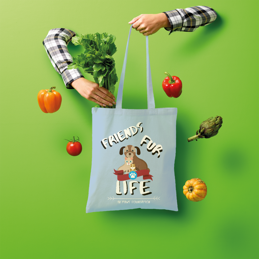 (White Lettering) Friends Fur Life Shopper Tote Bag