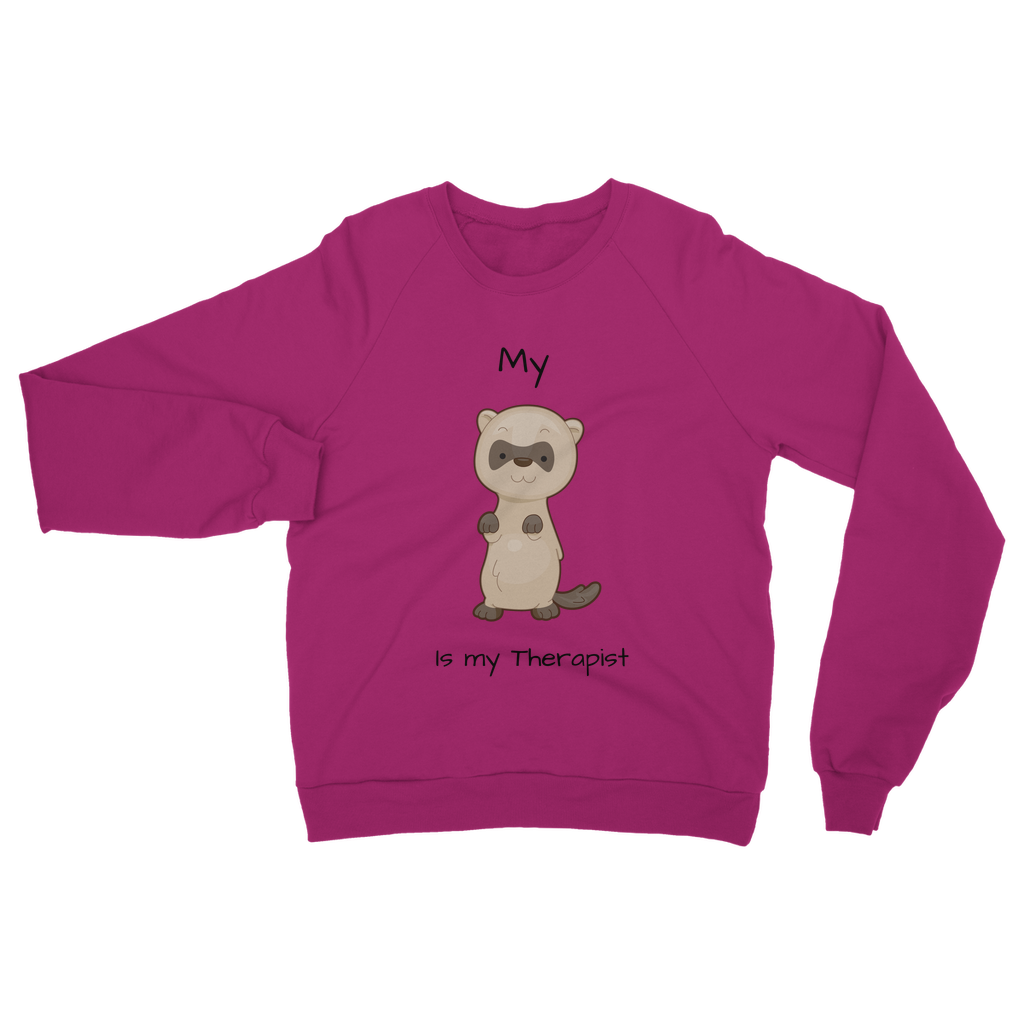 My Ferret is My Therapist (Black) Classic Adult Sweatshirt