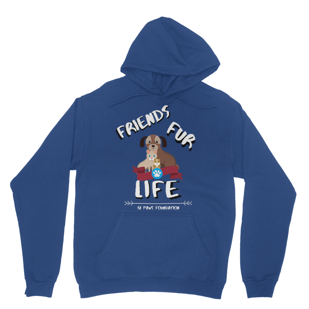 (White Lettering) Friends Fur Life Classic Adult Hoodie