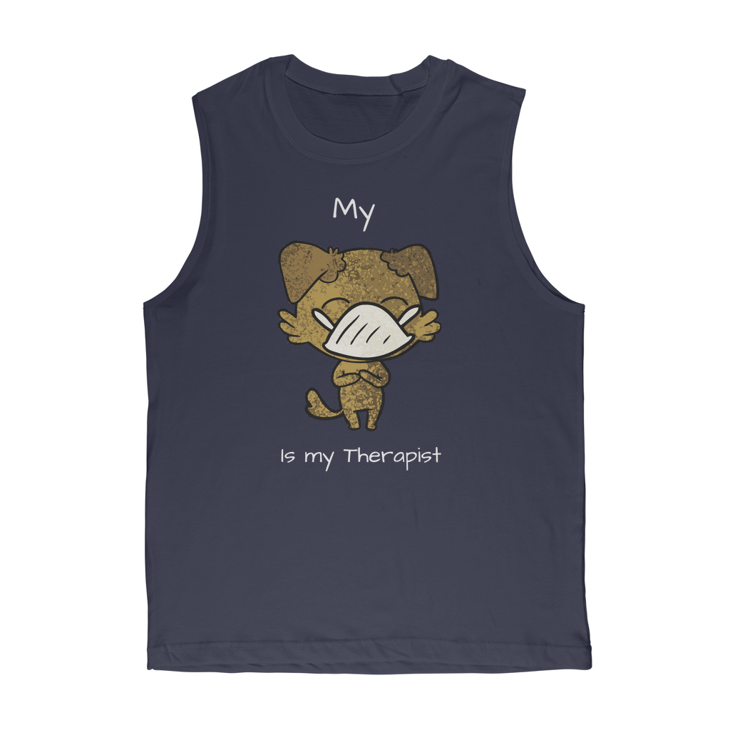 My ?? Is My Therapist (White) Classic Adult Muscle Top