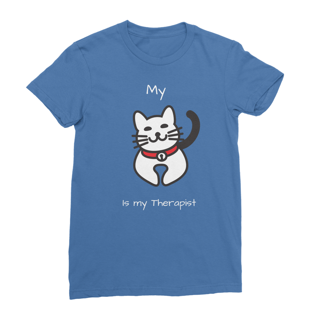 My Cat is My Therapist (White) Classic Women's T-Shirt