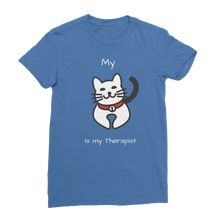 Load image into Gallery viewer, My Cat is My Therapist (White) Classic Women&#39;s T-Shirt