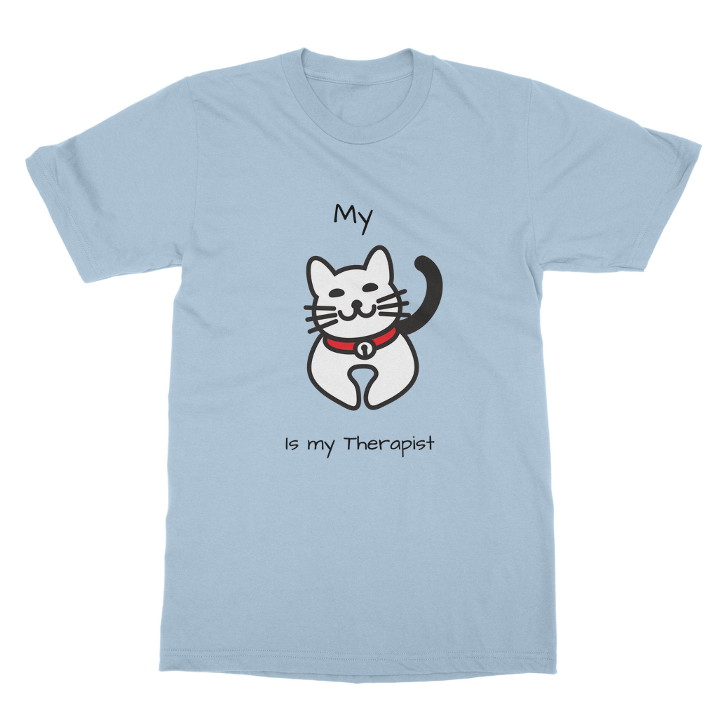 (Black) My Cat is My Therapist Classic Adult T-Shirt