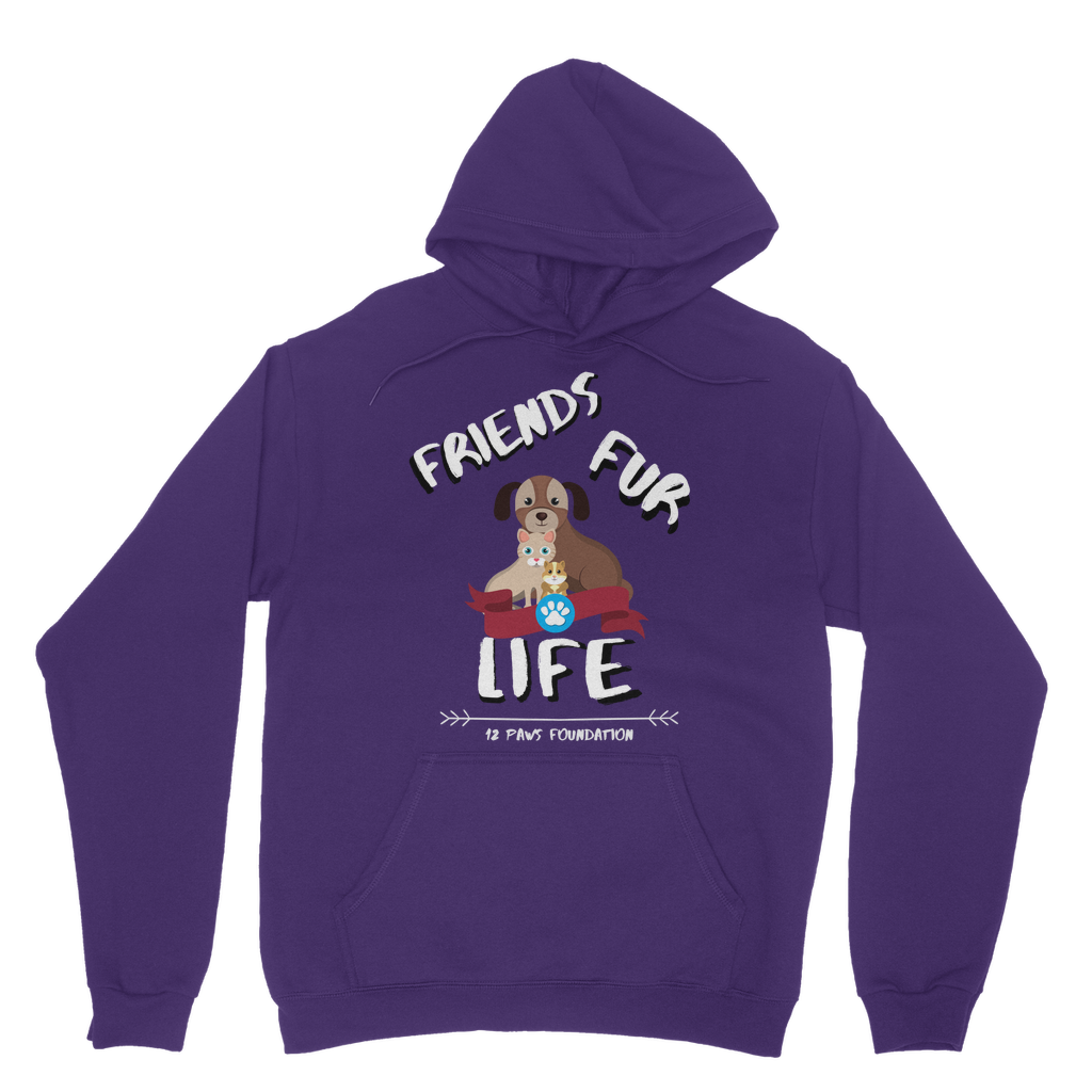(White Lettering) Friends Fur Life Classic Adult Hoodie