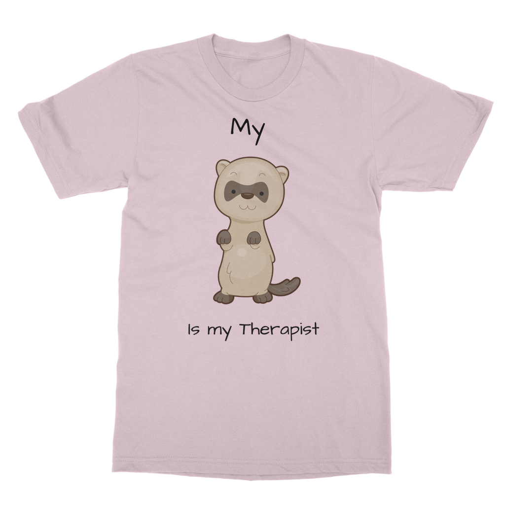 My Ferret is My Therapist (Black) Classic Adult T-Shirt