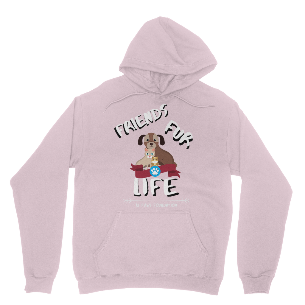 (White Lettering) Friends Fur Life Classic Adult Hoodie