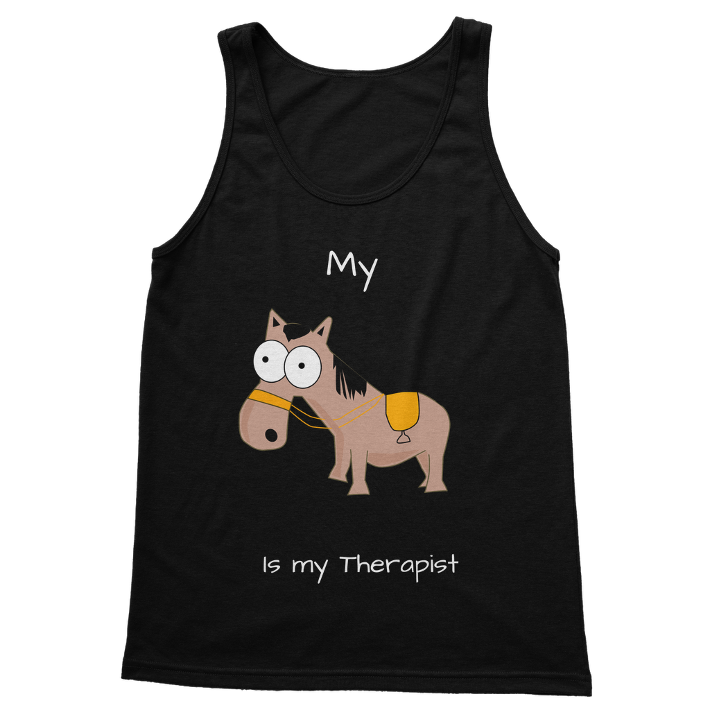 My Crazy Horse is my Therapist (White) Classic Women's Tank Top