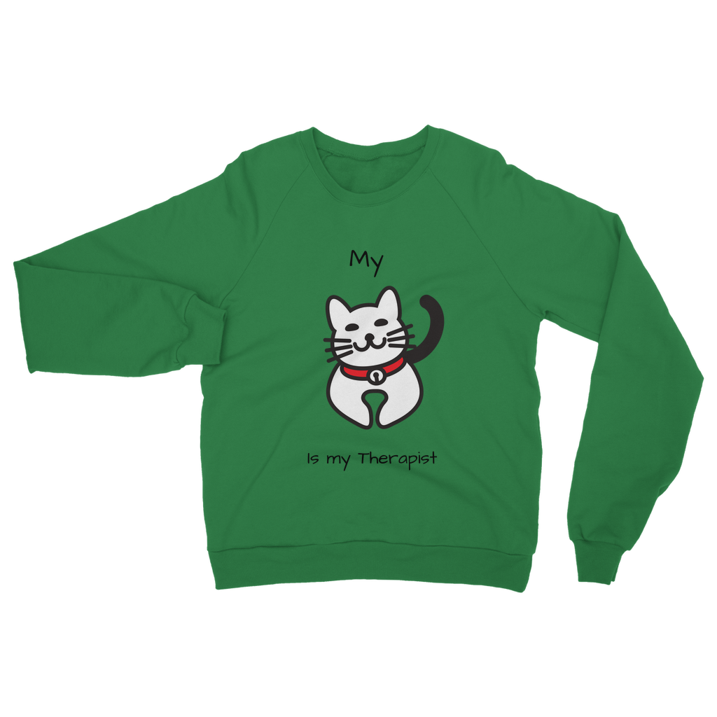 (Black) My Cat is My Therapist Classic Adult Sweatshirt