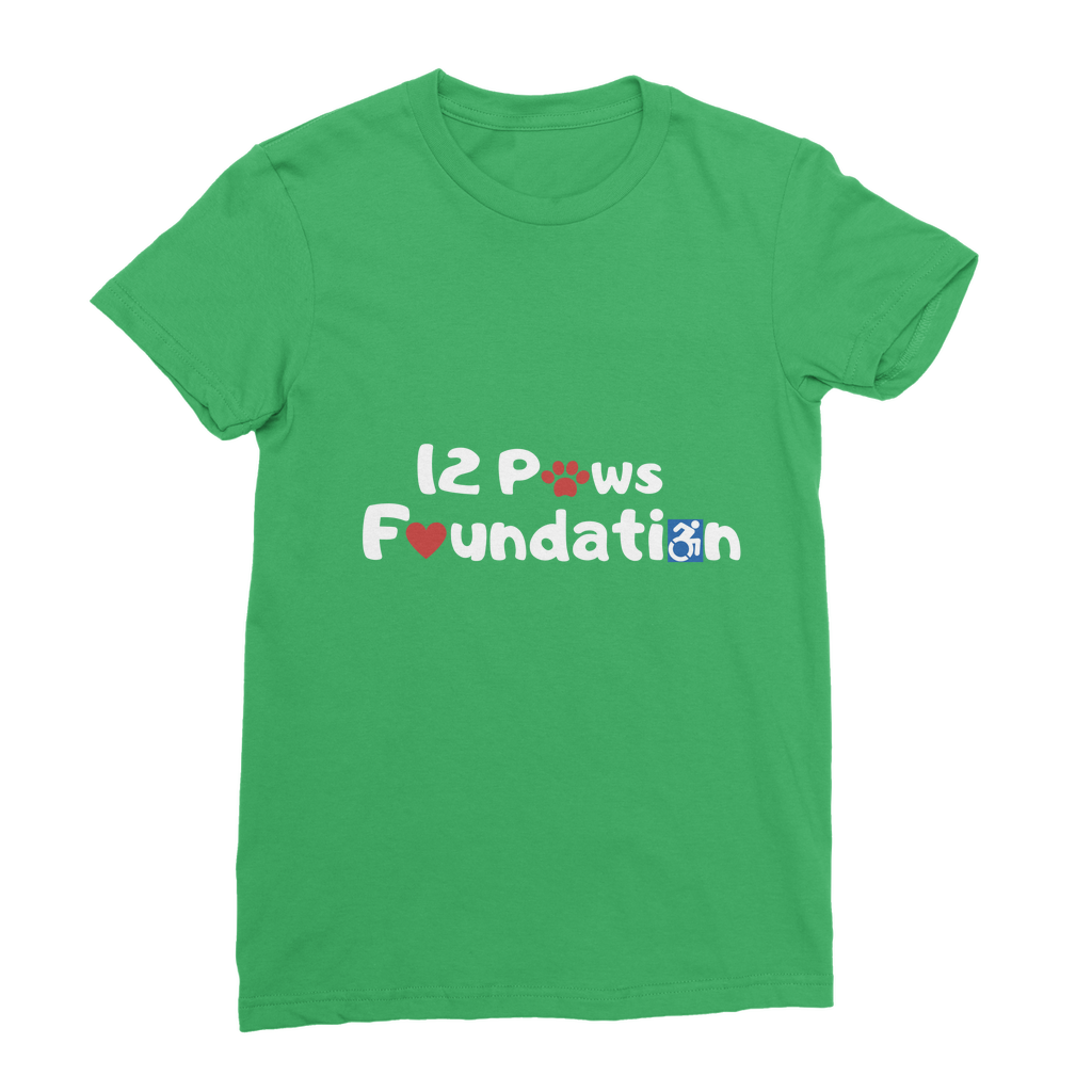 (White Lettering) 12 Paws Foundation Classic Women's T-Shirt