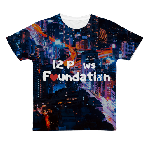 12 Paws Night Lights Pattern Classic Sublimation Adult T-Shirt