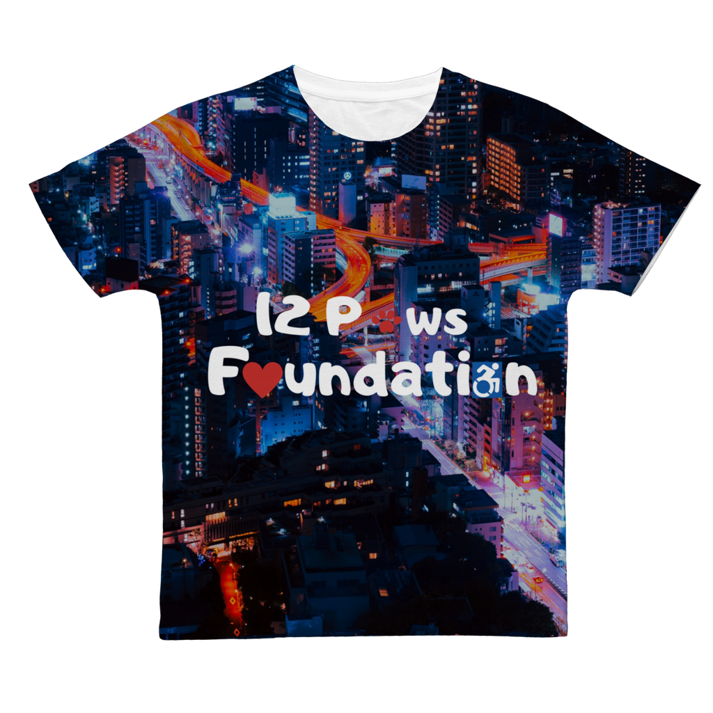 12 Paws Night Lights Pattern Classic Sublimation Adult T-Shirt