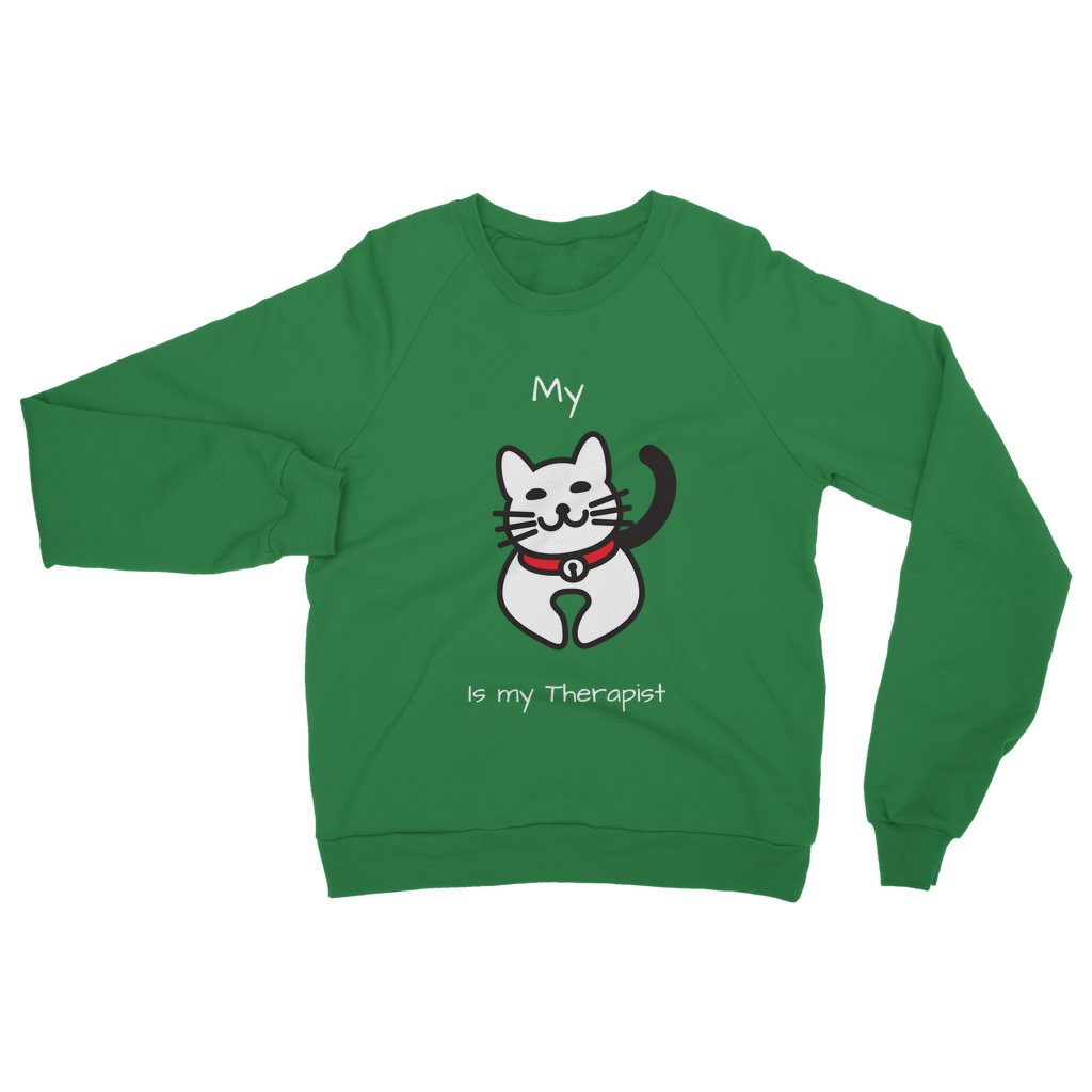 My Cat is My Therapist (White) Classic Adult Sweatshirt