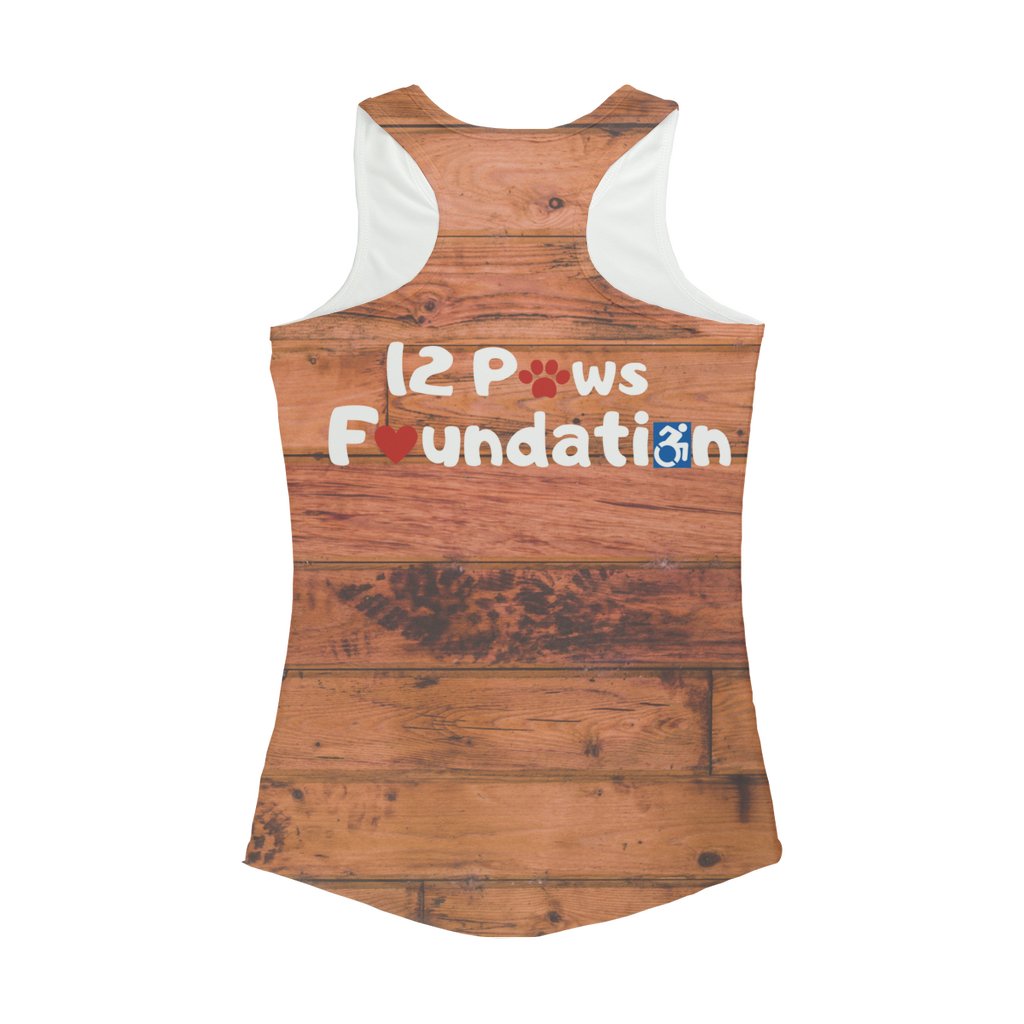 Knock on Wood 12 Paws Pattern Women Performance Tank Top