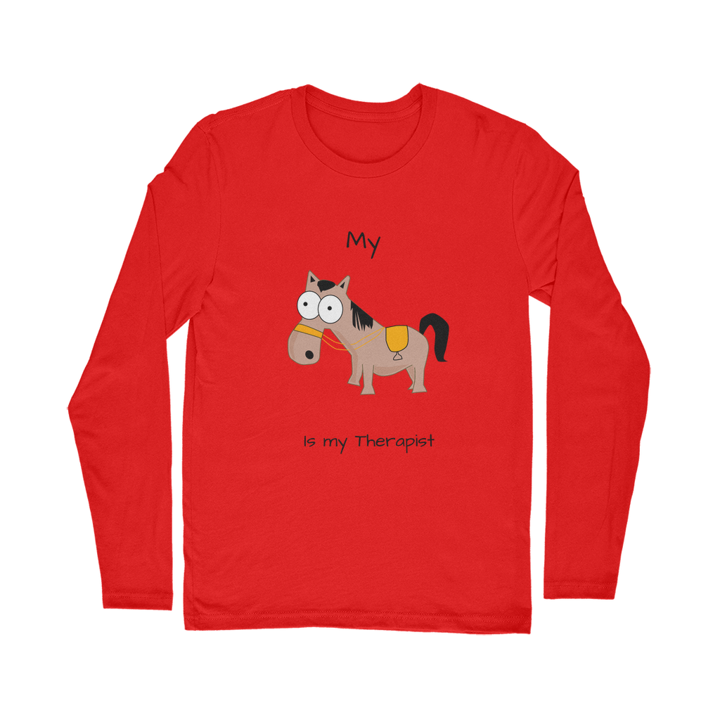 My Crazy Horse is My Therapist (Black) Classic Long Sleeve T-Shirt