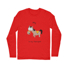 Load image into Gallery viewer, My Crazy Horse is My Therapist (Black) Classic Long Sleeve T-Shirt
