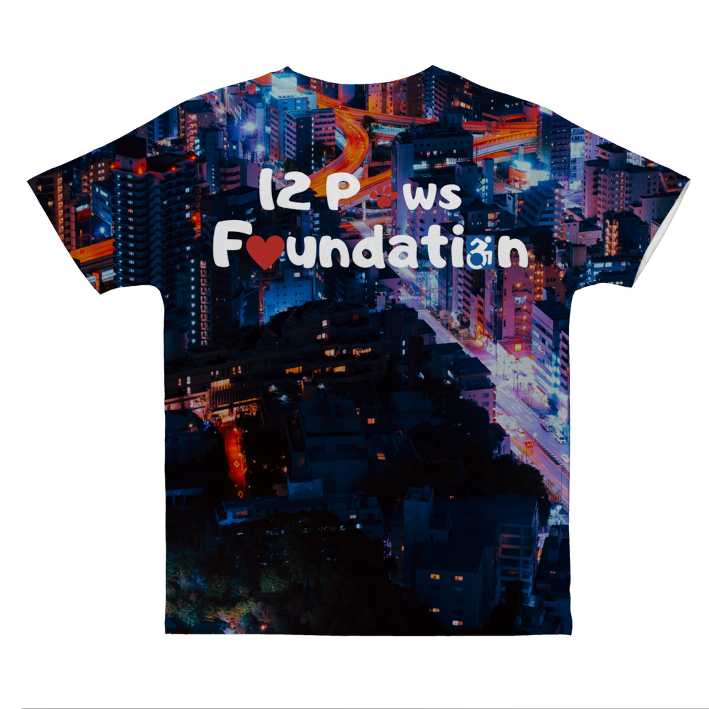 12 Paws Night Lights Pattern Classic Sublimation Adult T-Shirt