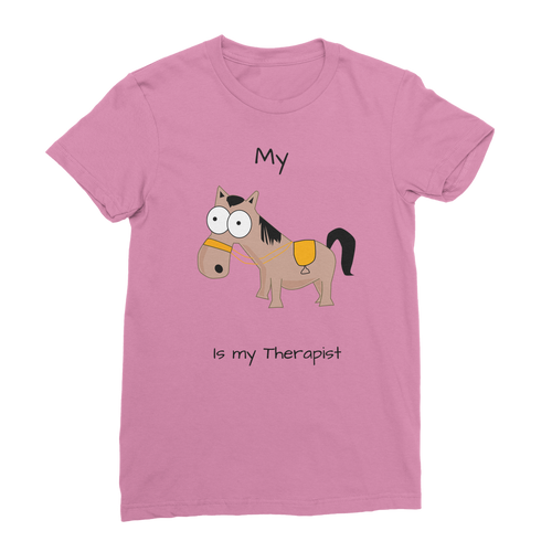 My Crazy Horse is My Therapist (Black) Classic Women's T-Shirt