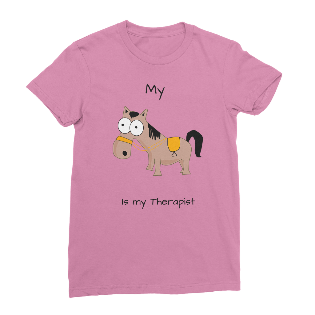 My Crazy Horse is My Therapist (Black) Classic Women's T-Shirt