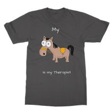 Load image into Gallery viewer, My Crazy Horse is my Therapist (White) Classic Adult T-Shirt