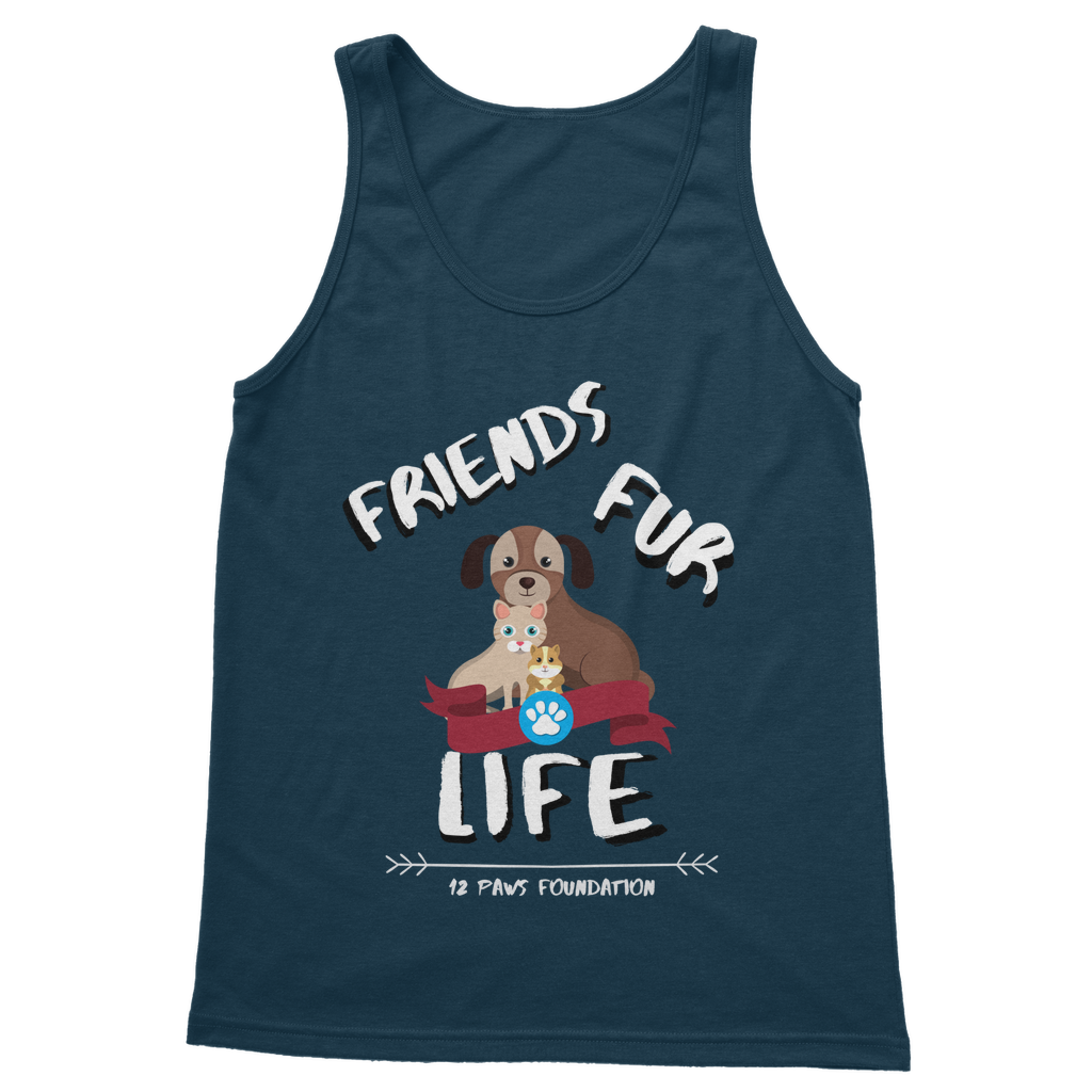 (White Lettering) Friends Fur Life Classic Women's Tank Top