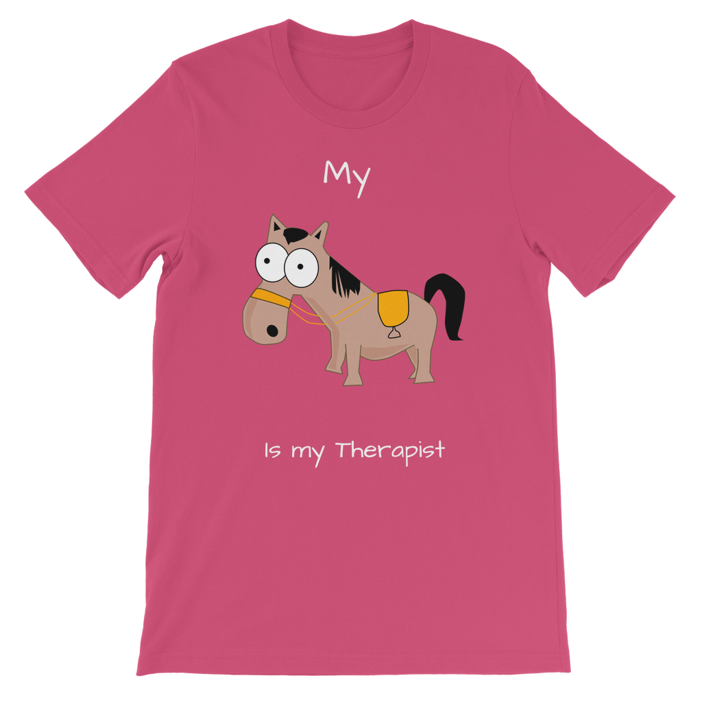 My Crazy Horse is my Therapist (White) Classic Kids T-Shirt