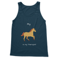 My Horse is My Therapist (White) Classic Women's Tank Top