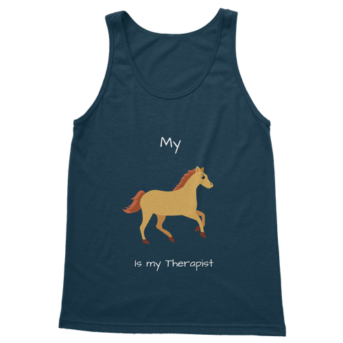 My Horse is My Therapist (White) Classic Women's Tank Top