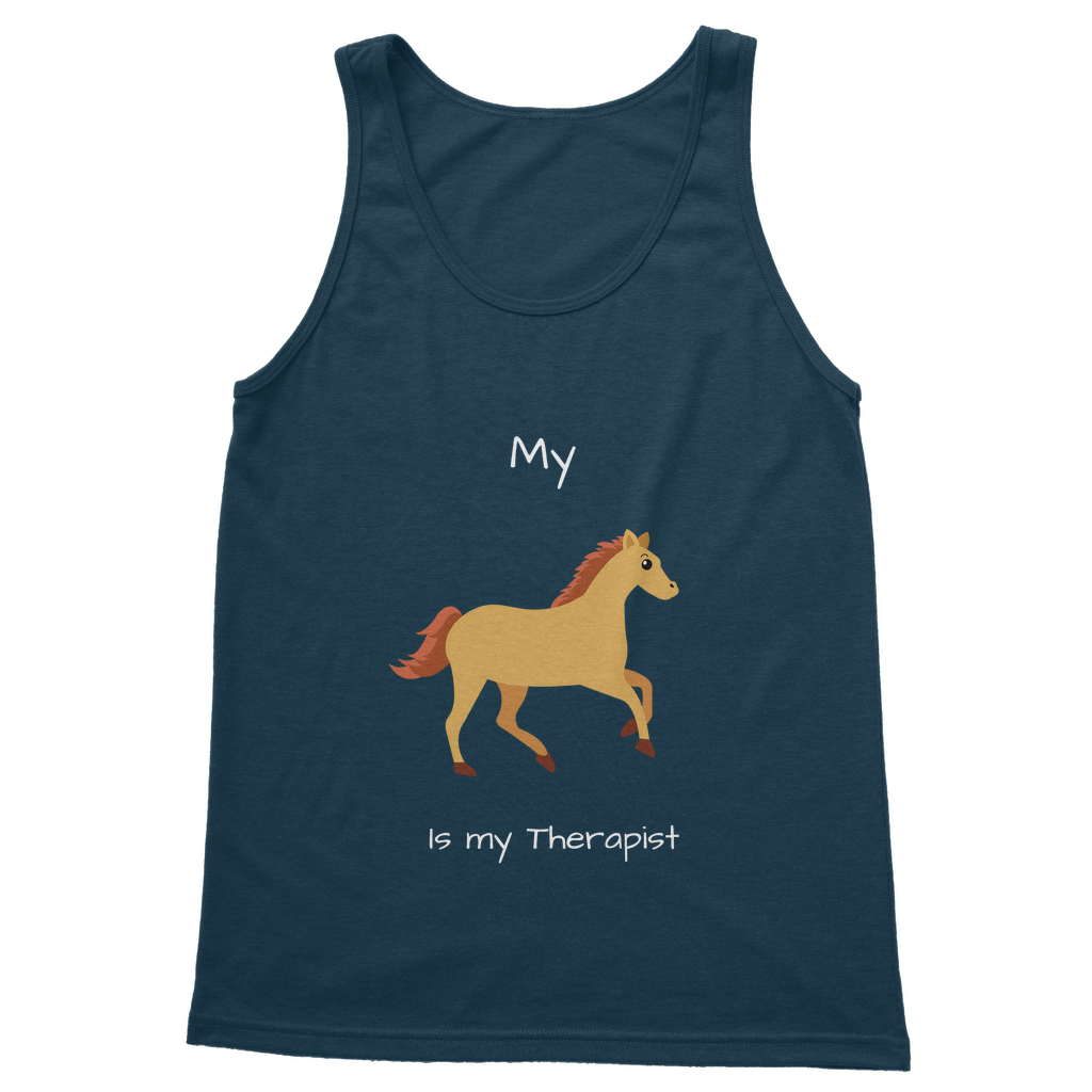My Horse is My Therapist (White) Classic Women's Tank Top